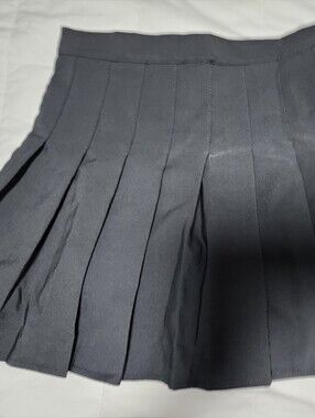 Classic Pleated Mini Skirt in Dark Gray